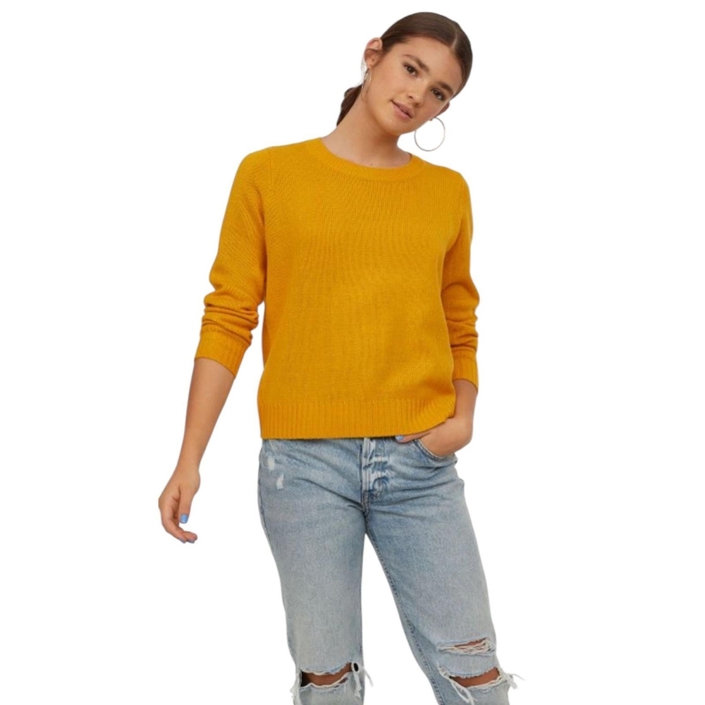 Mustard Crop Sweater From H&M